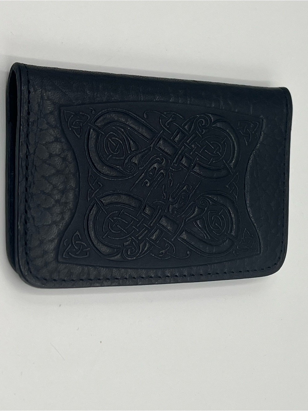 Oberon Black Leather Mini Wallet/Card Holder
